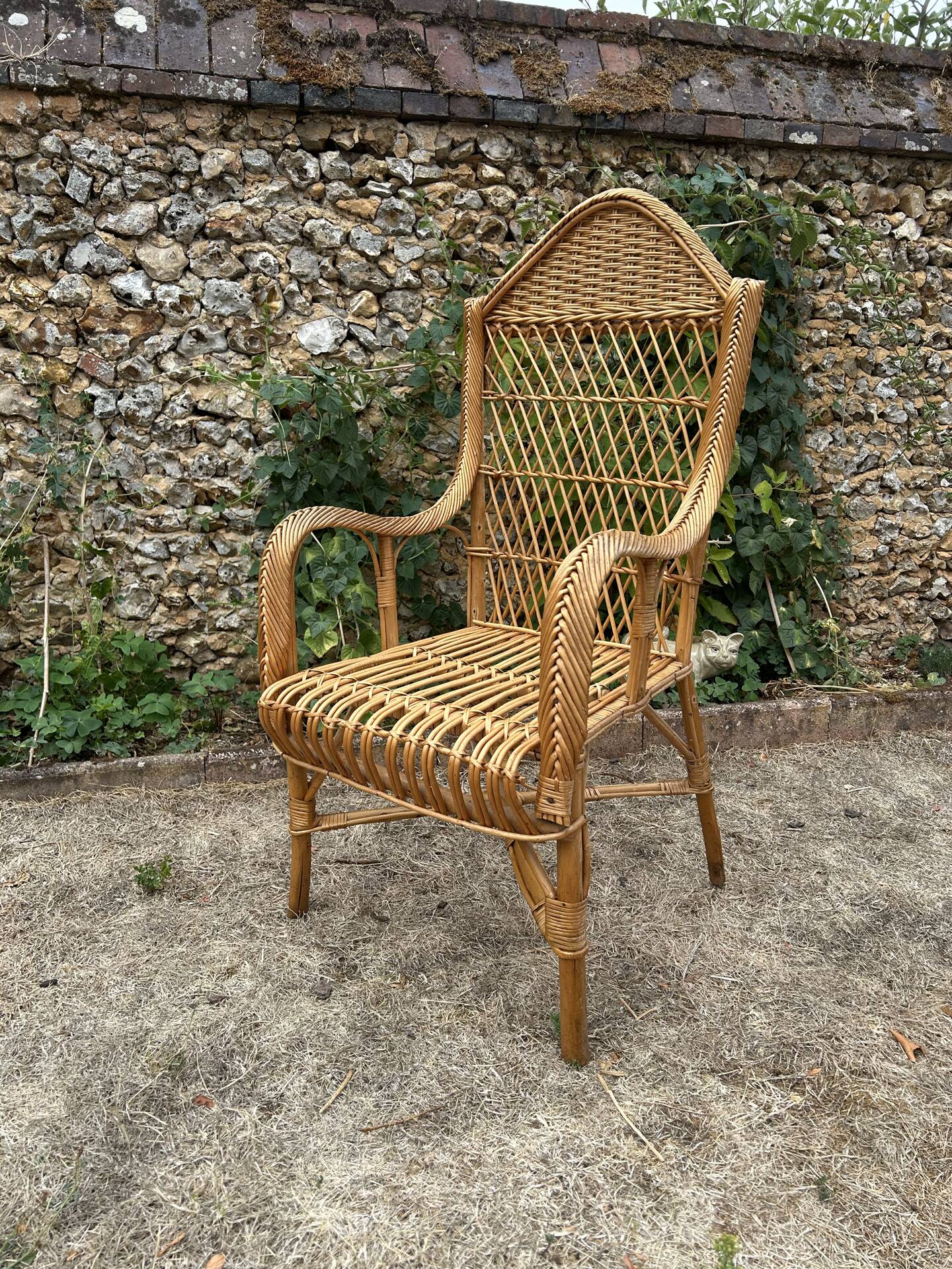 Antique rattan armchair