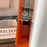 Pair of orange plexiglass wall sconces from the seventies.