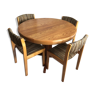 Ensemble table ronde extensible et 4 chaises Baumann