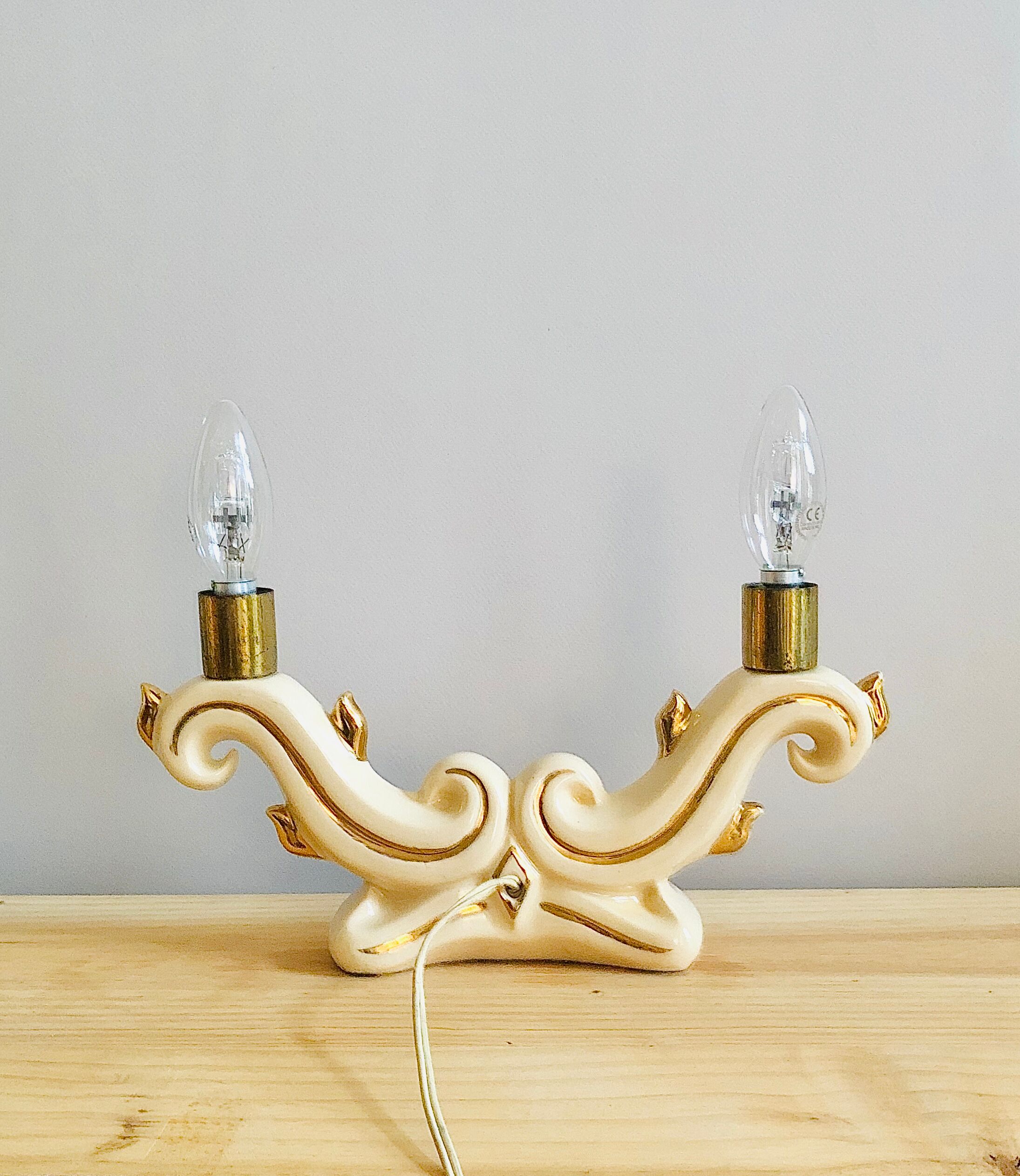 Ceramic candlestick lamp