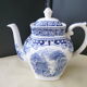 Cafetière verseuse Royal Sphinx Cambridge décor Old England bleu