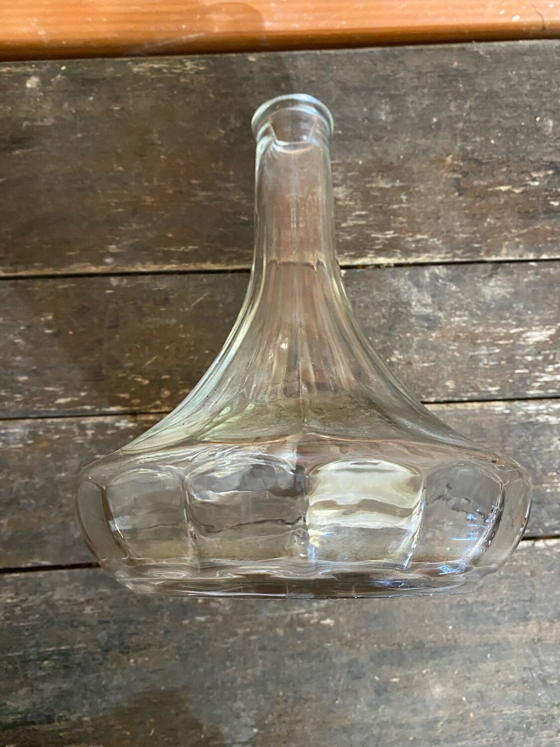 Pair of Vintage Moulded Glass Wine Decanters