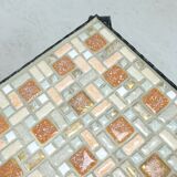 1960s side table mid century mosaic plant stand with wrought iron frame
