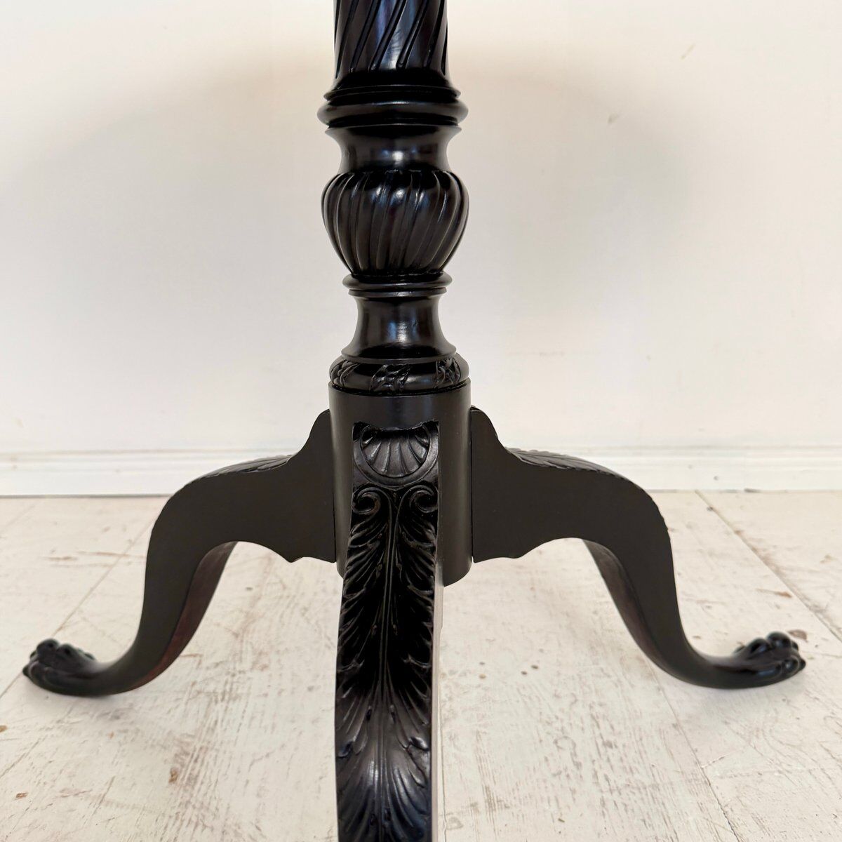 Carved vintage tripod side table, 1940s