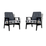 Chair completely renovated vintage (wood, fabric, trim).