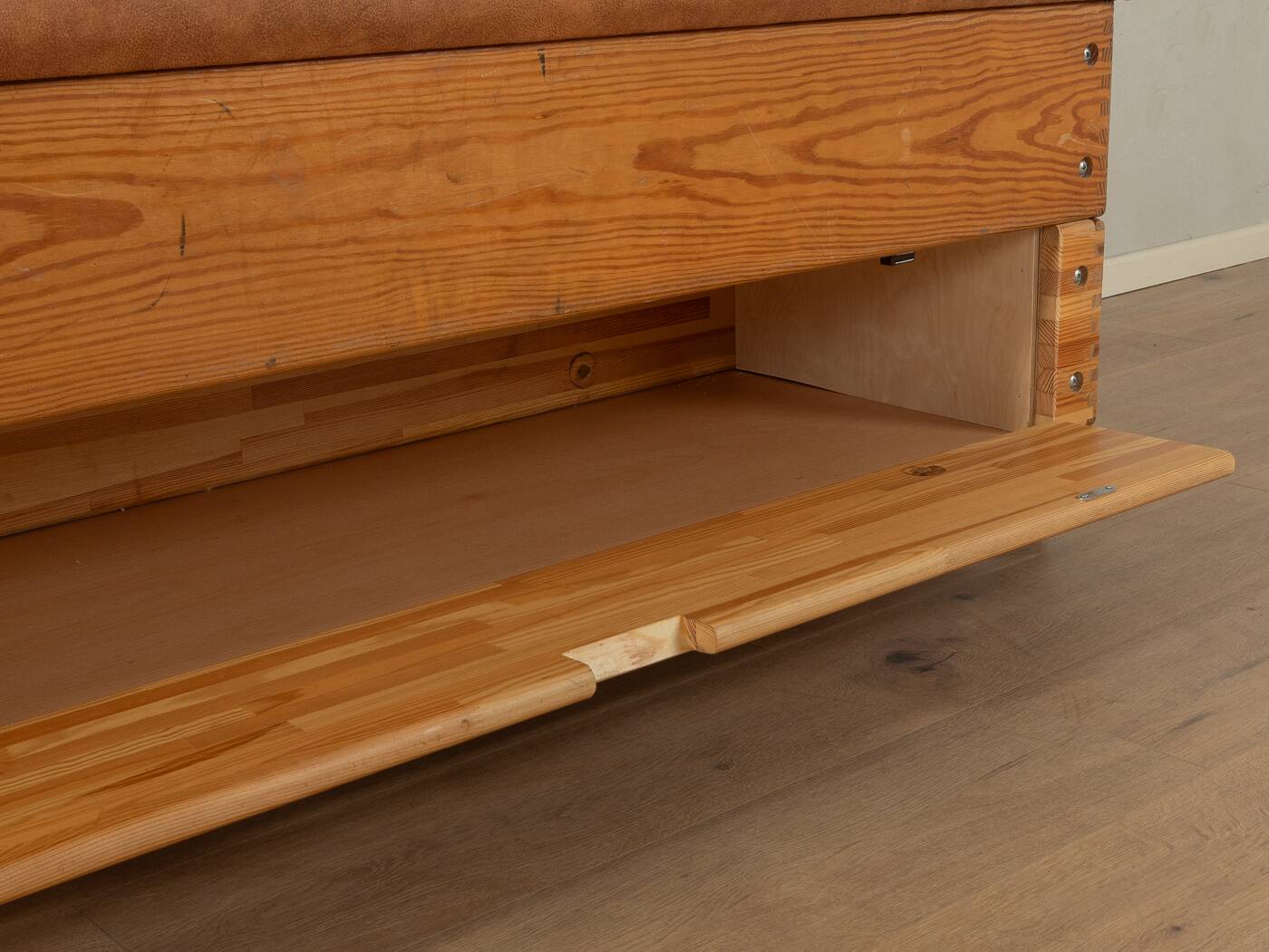 Unique storage chest as a storage cabinet and bench.