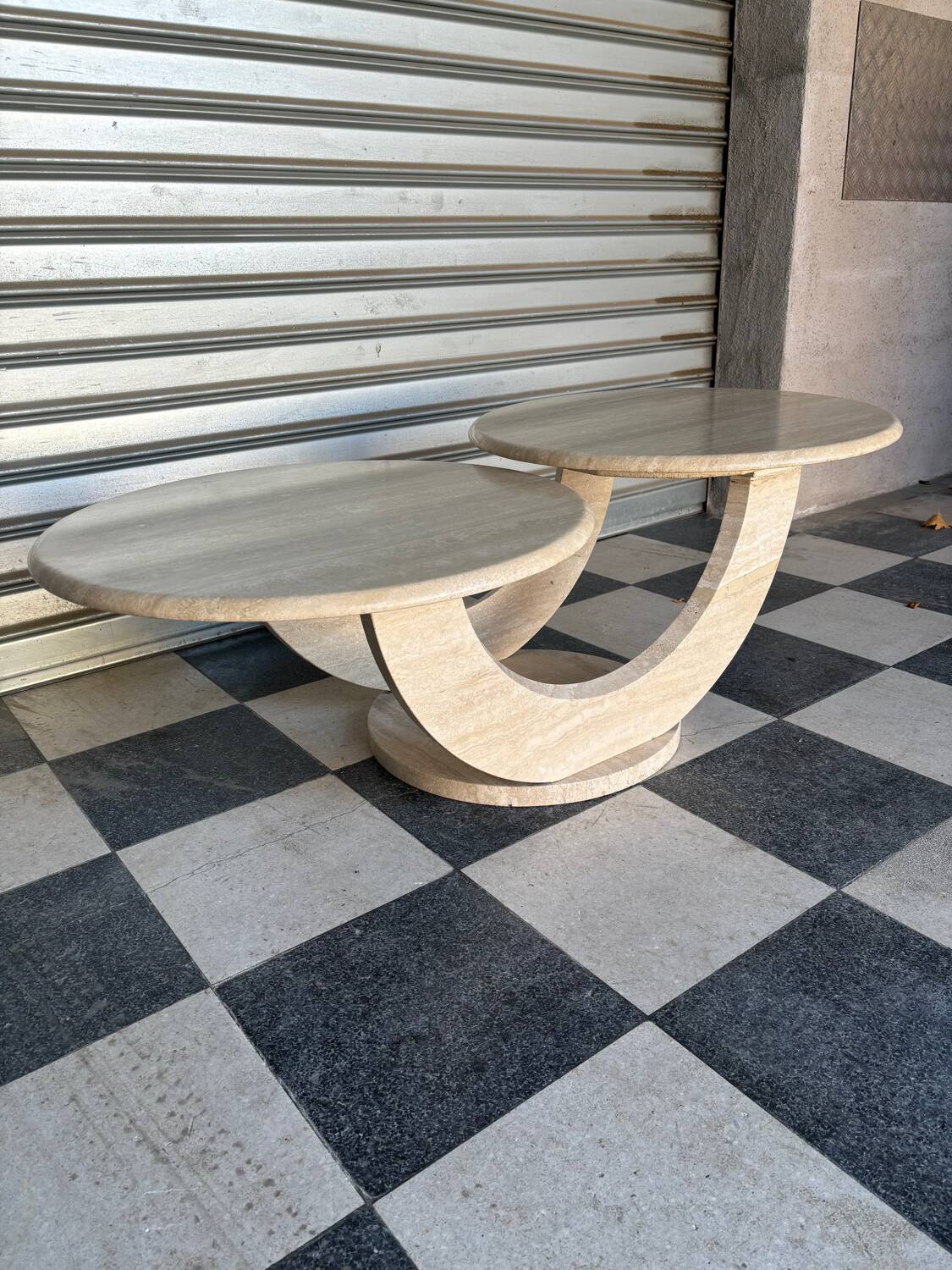 Italian travertine coffee table