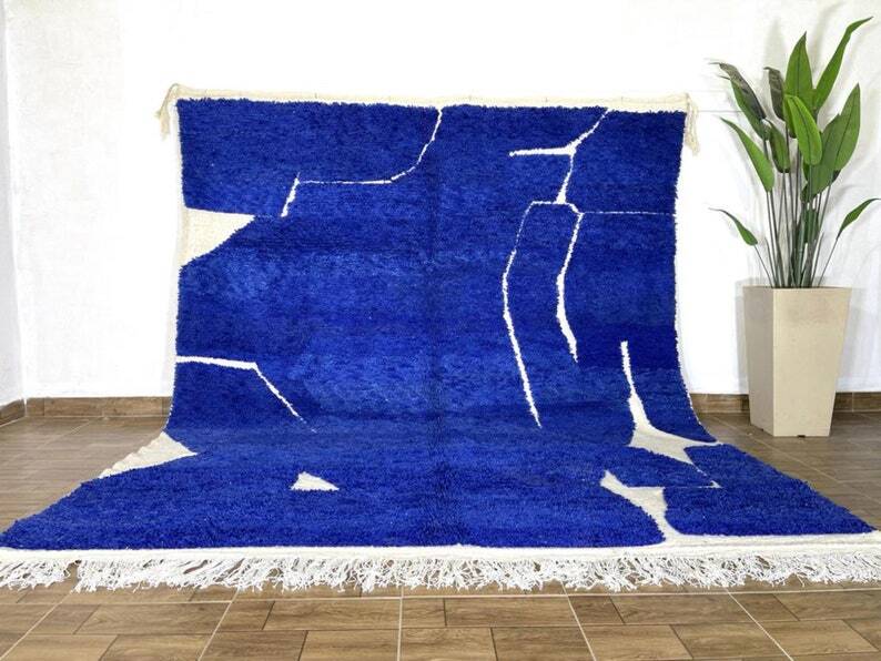 Moroccan rug, blue, 150/250cm
