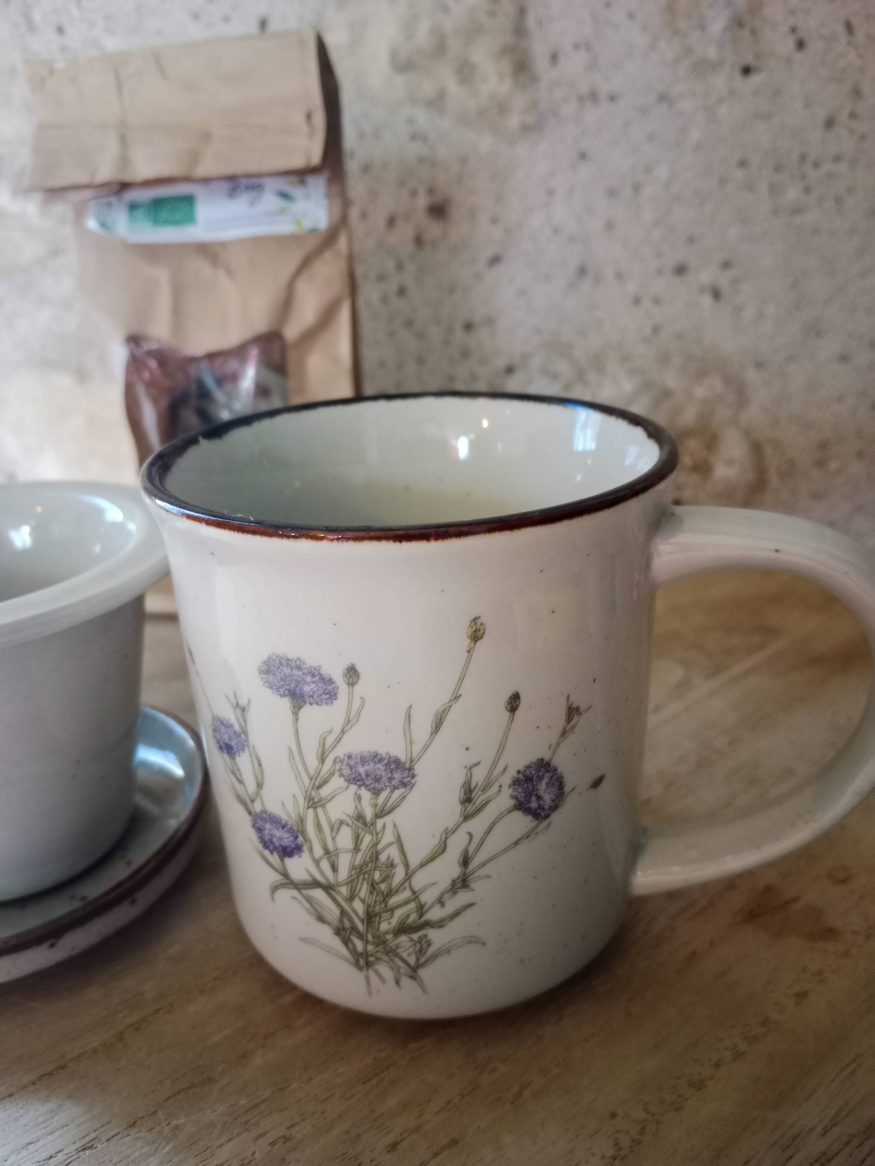 Vintage tea or herbal tea cup