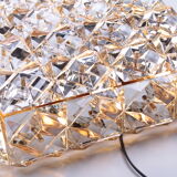 Large gold-plated & crystal glass flush mount light from kinkeldey, 1970s