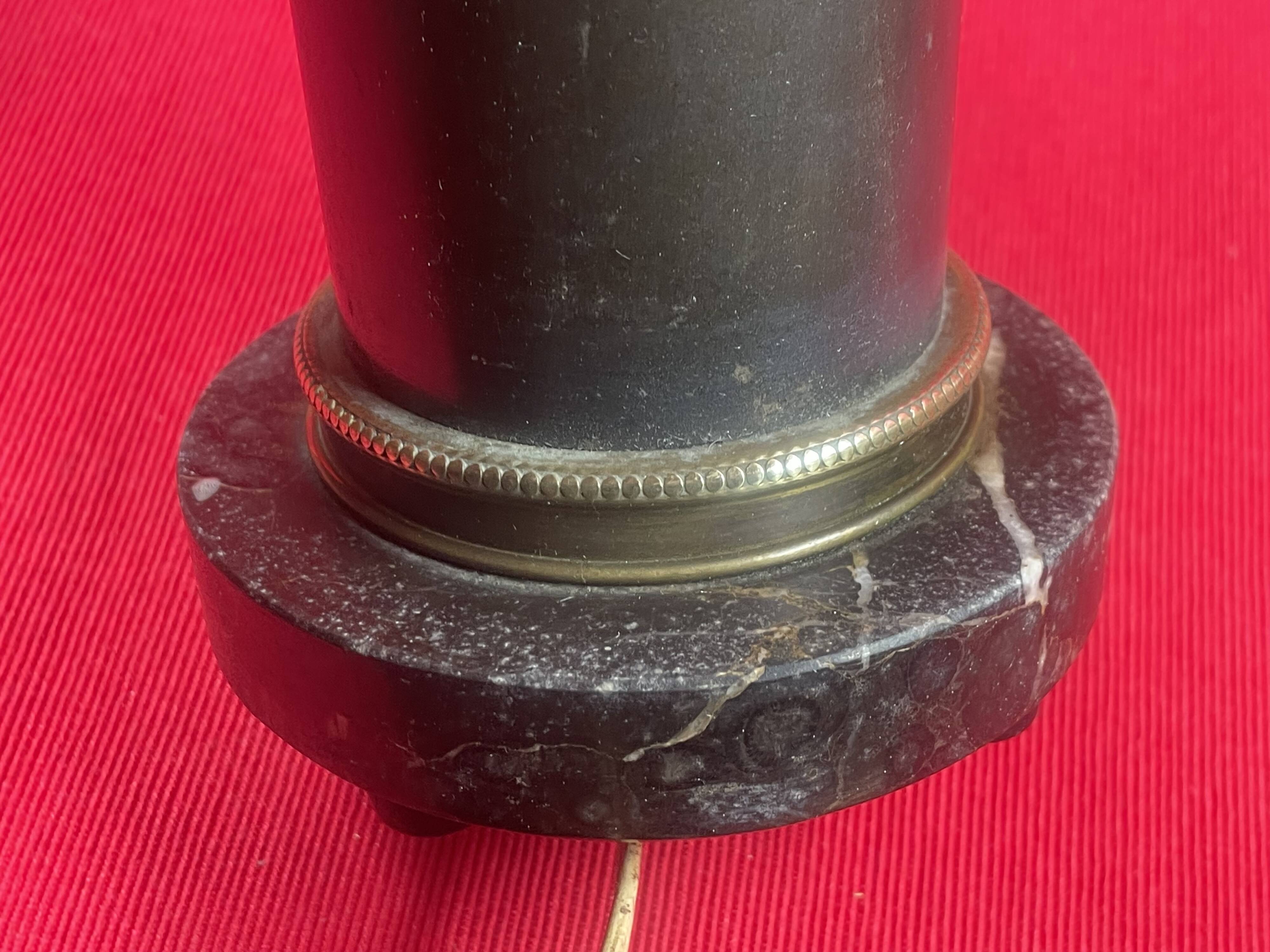 Large vintage brass and marble lamp base 41 cm socket height