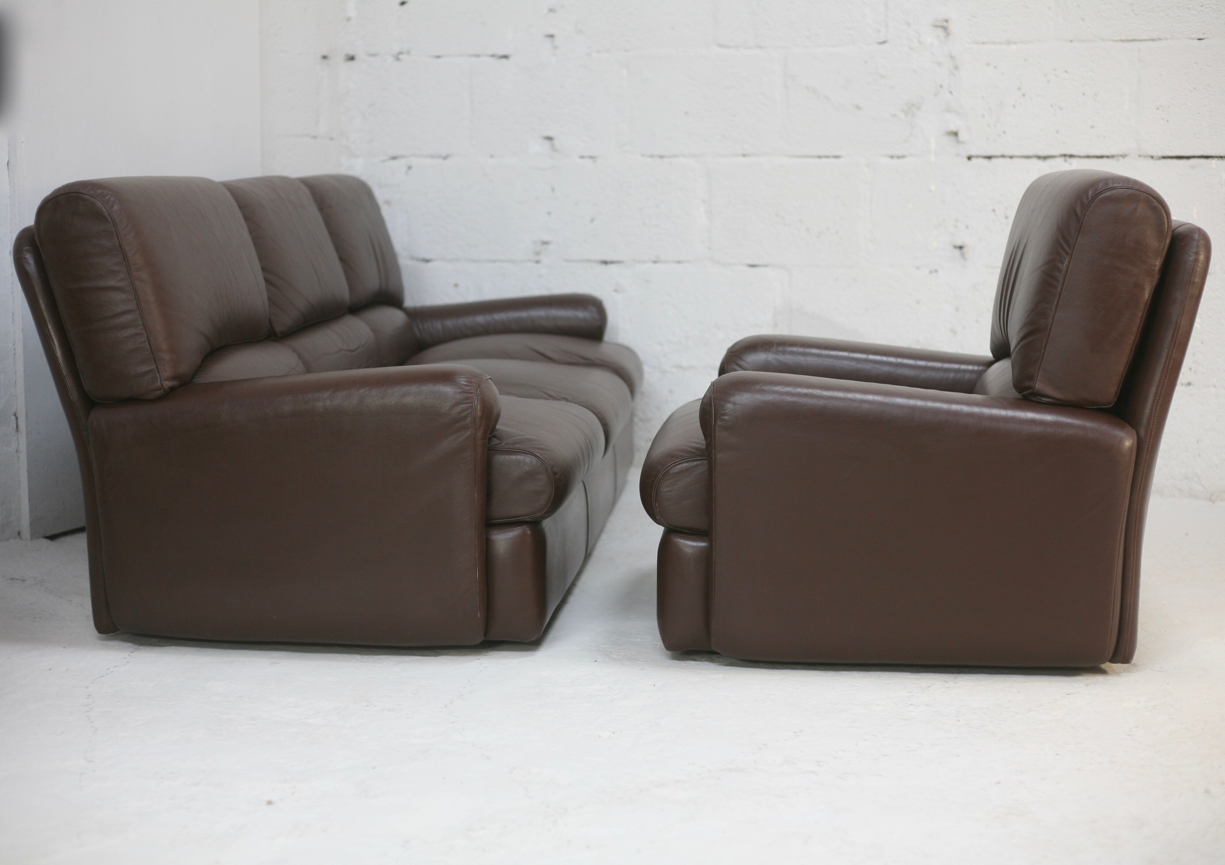 3-seater sofa and leather armchair, Steiner, France, circa 1970