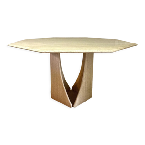 Table octogonale en travertin