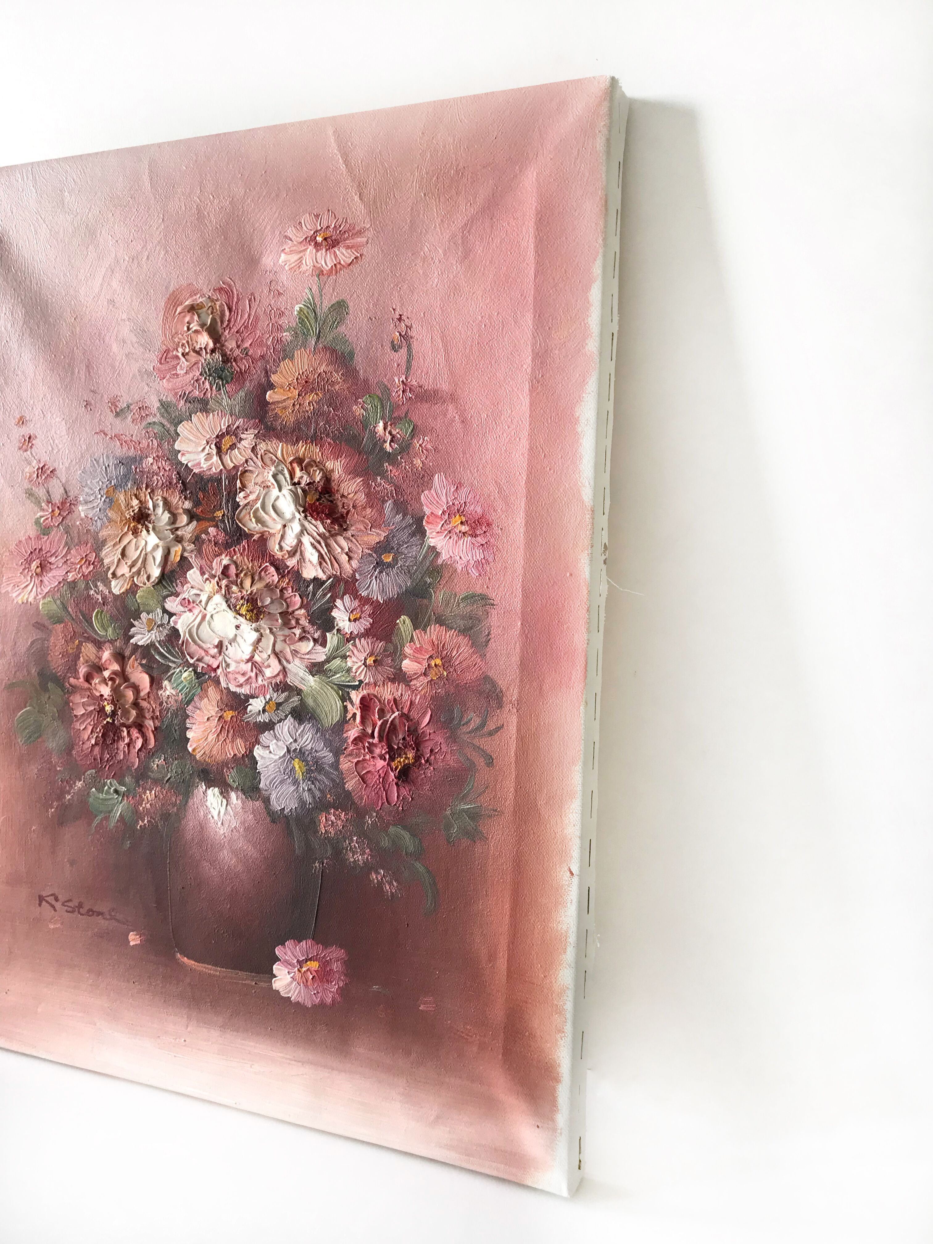 Oil on canvas bouquet of flowers