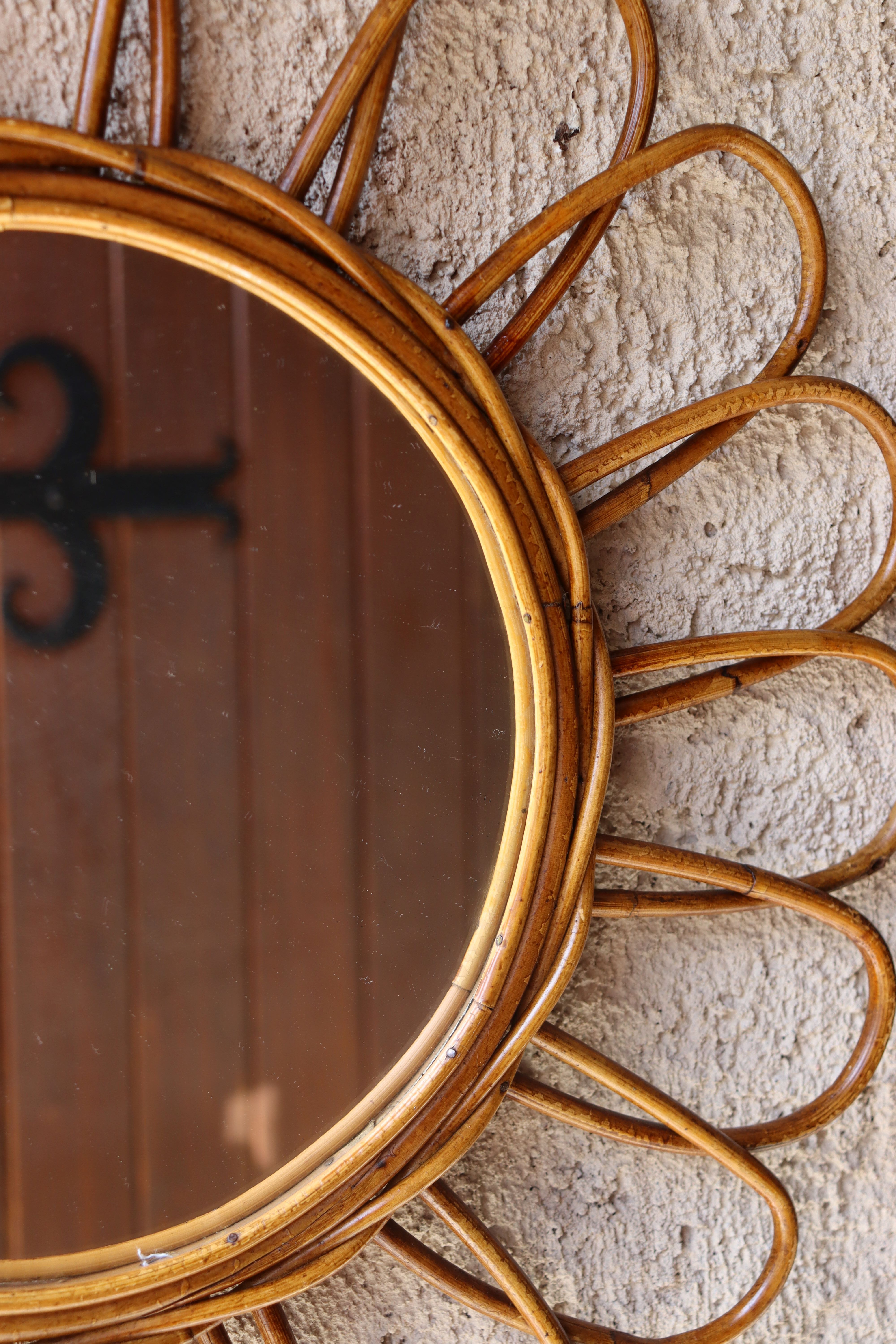 Vintage rattan mirror