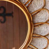 Vintage rattan mirror
