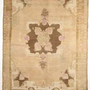 Light Brown & Pink Vintage Persian Rug, Handmade Wool Classic Home Decor