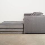 Canapé d'angle en velours argenté, design scandinave, années 00