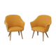 2 fauteuils 1970 velours jaune