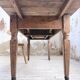Solid oak farmhouse table with integrated extensions 1950