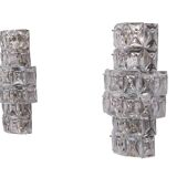 Grandes appliques murales en cristal Kinkeldy des années 1970, Allemagne.