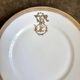 Gold monogrammed porcelain plate "F"