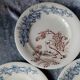 Series of 3 flat plates in iron earth, clairefontaine, hunting model