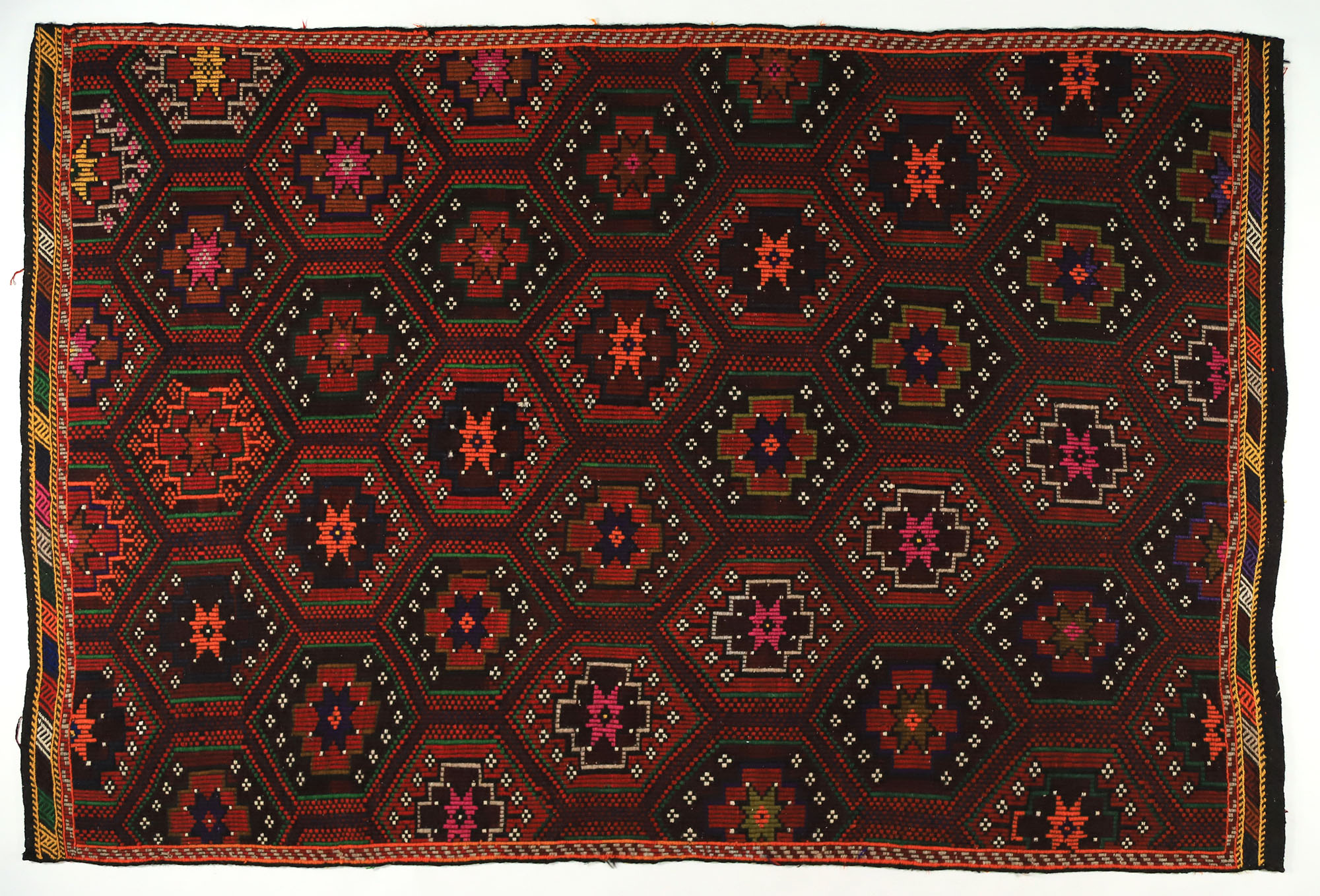 Anatolian handmade kilim rug 285 cm x 197 cm