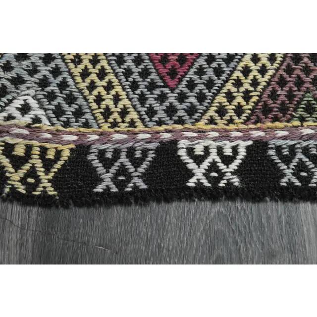 1970s Vintage Turkish Oushak Handmade Wool Cotton Purple Runner Rug 62x206