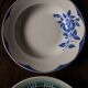 Lot 4 mismatched hollow plates Art Deco blue red green