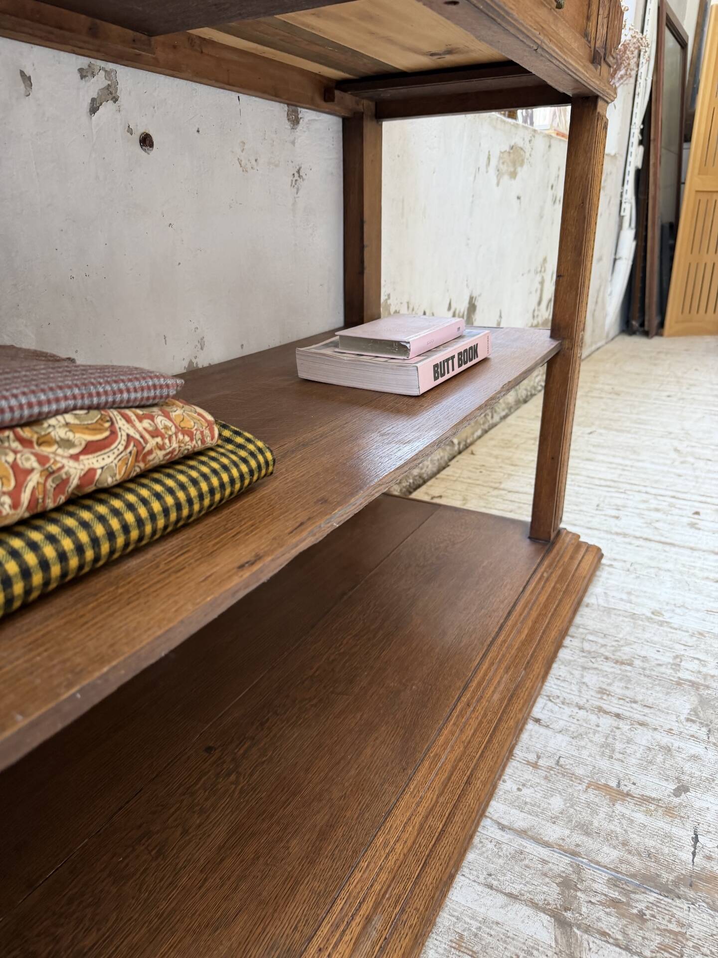 19th-century oak console table