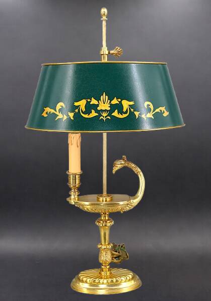 Bronze Gilt Bouillotte Lamp in Directoire Style "Lucien Gau"
