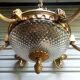 Exceptional bronze chandelier with 6 lights in Louis XIII style, in working condition - 7.5 kg