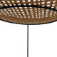 Rattan magazine rack on black metal frame, Artimeta, 1950