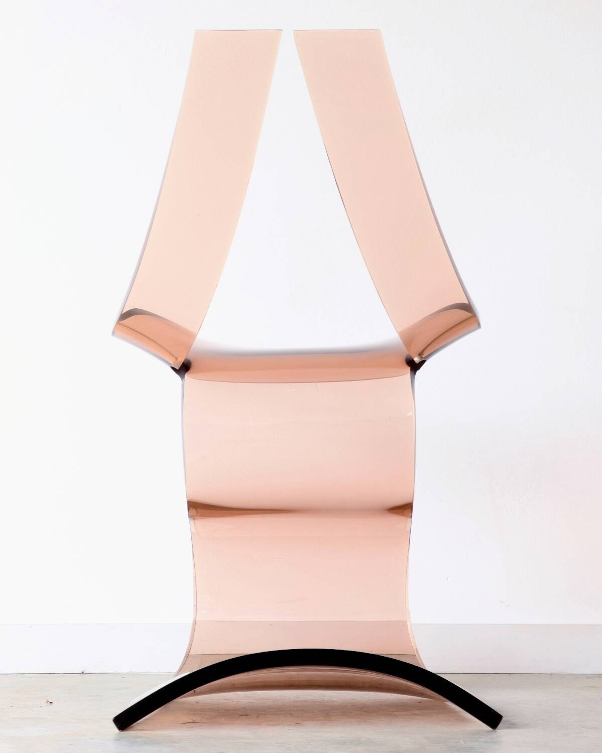 Vintage smoked plexiglass sculptural chair by Michel Dumas, 1970.