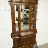 Napoleon III wardrobe in walnut, late 19th century, 3 mirrors, marble.