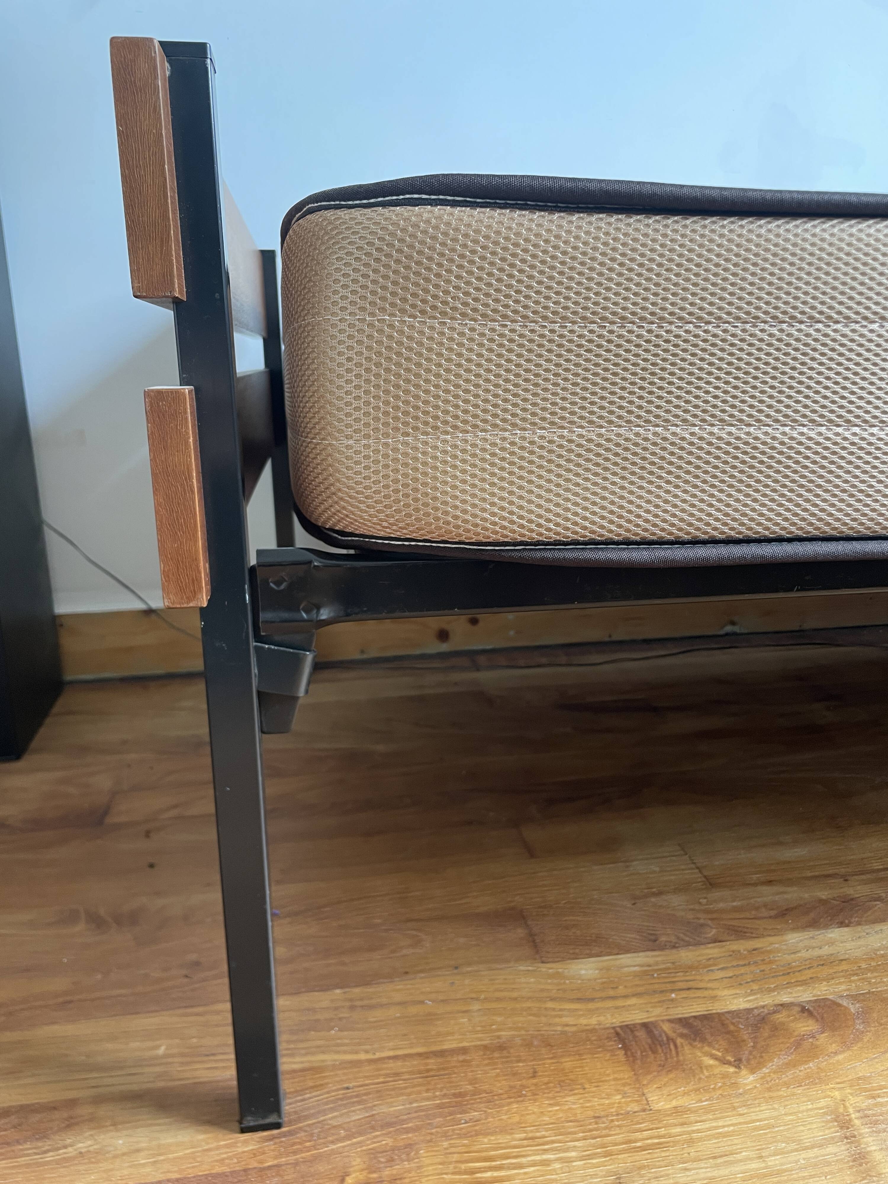 Lit 1 place, daybed en métal et teck Dico Holland, 1960