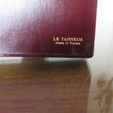 Lamp "the tanner" in burgundy leather 60s 70s
