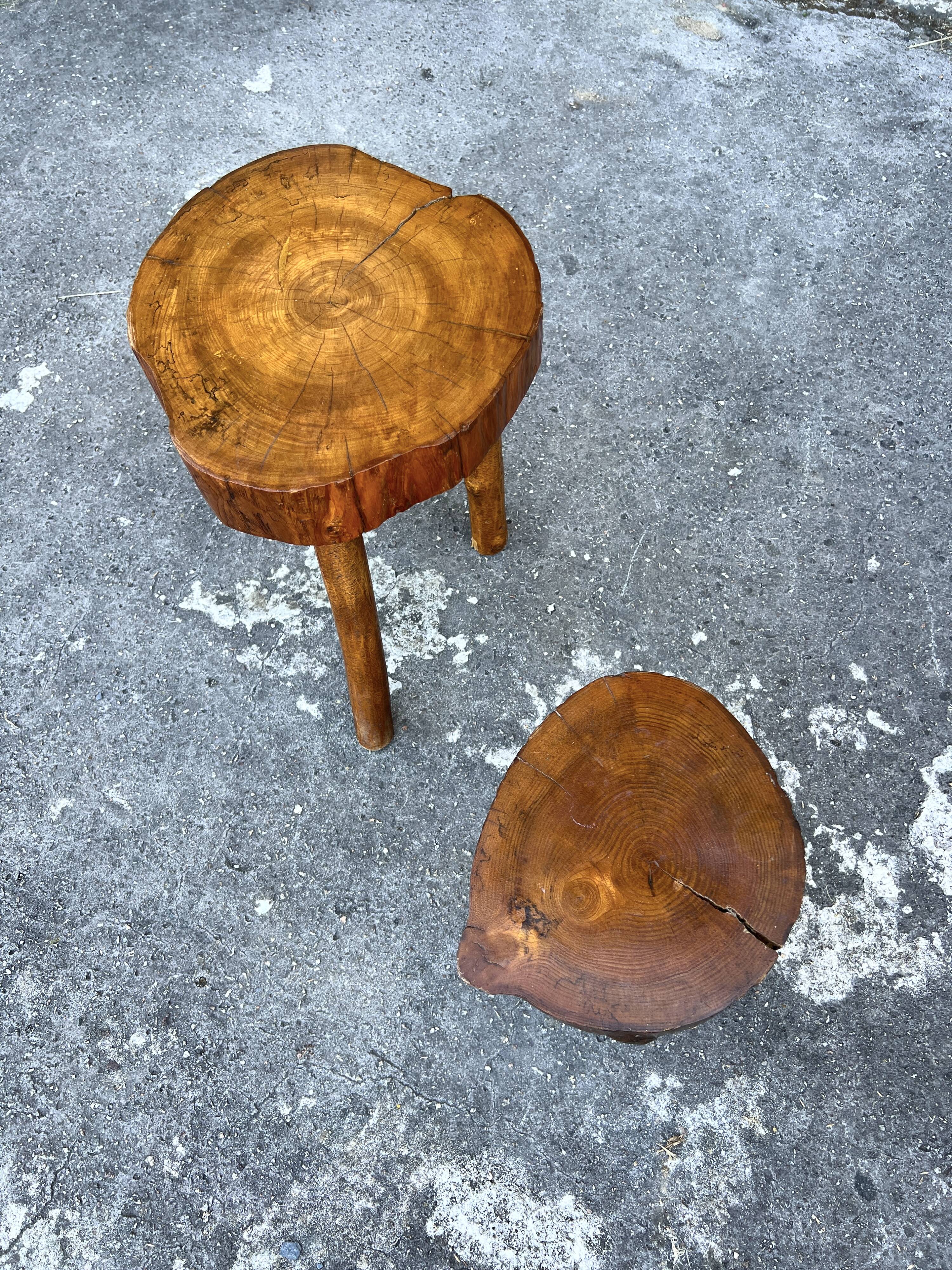 Brutalist Stool Duo with Organic Seating