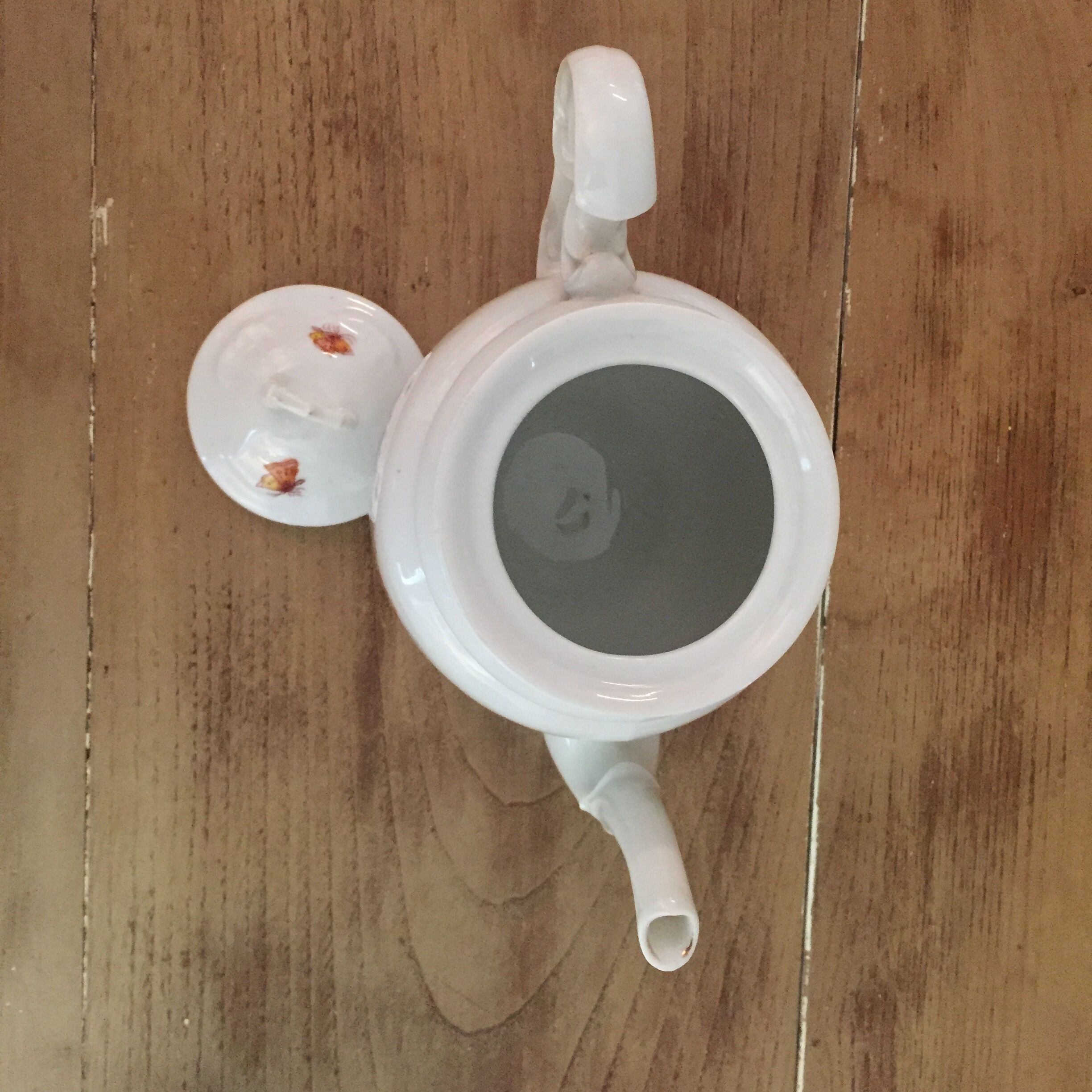 Teapot and its vintage porcelain milk jar