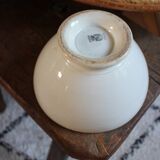 White earthenware bowl on foot Digoin Sarreguemines