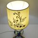 Grande lampe vintage en céramique (97 cm) à décor floral, années 1950