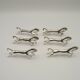 Set of Six French Vintage Silver Metal Stylized Horse Shaped Cutlery Rests 4775