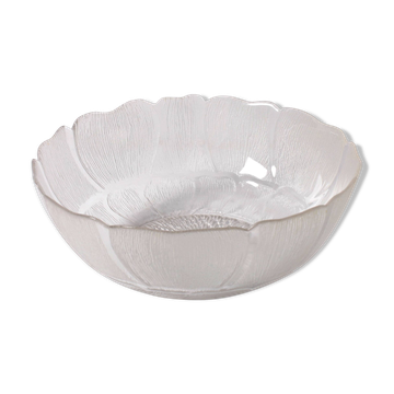Salad Bowl Fleur, Vintage Decorative Clear Large Fruit Glass Bowl / Arcoroc
