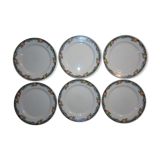 Sarreguemines Digoin dessert plates, floral pattern