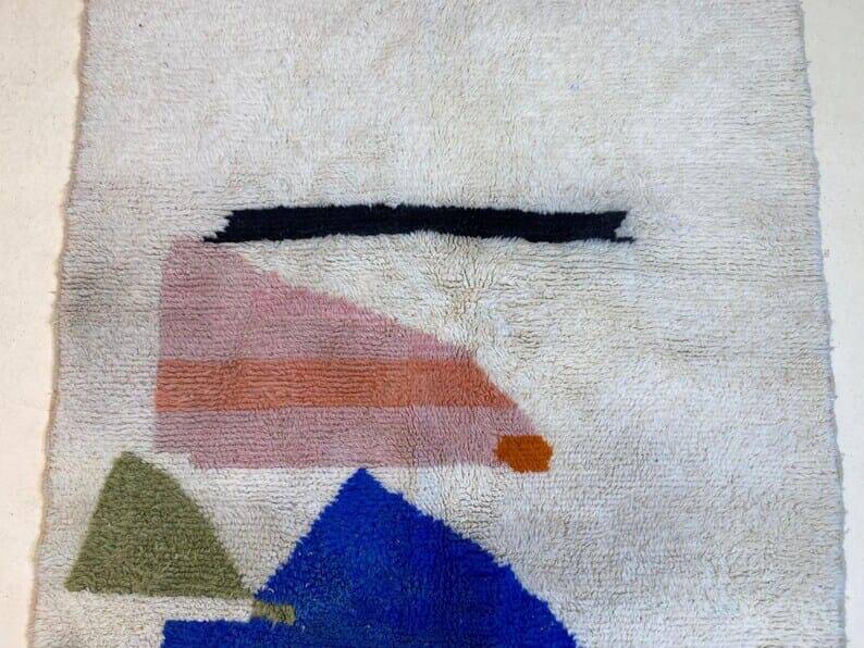 Traditional handmade pure wool Berber rug size 150/250 cm