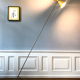 Mid-century italian yellow diabolo floor lamp