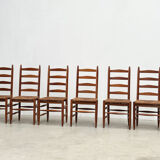 Set of six French dining chairs