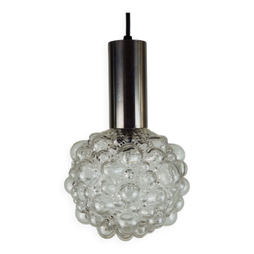 small mid century bubble PENDANT LIGHT clear glass - 2 available