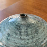 Vase, soliflore, sea urchin, ceramic, blue, to be identified.